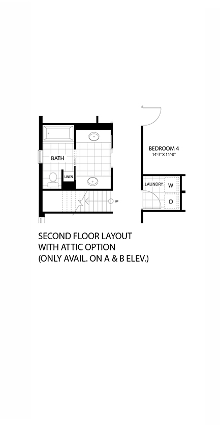 5. Avonlea A & B - Second Floor layout with Attic option