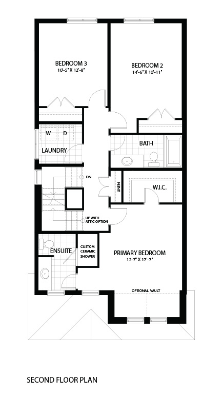 1050 sq.ft. (includes open to above with opt. attic)