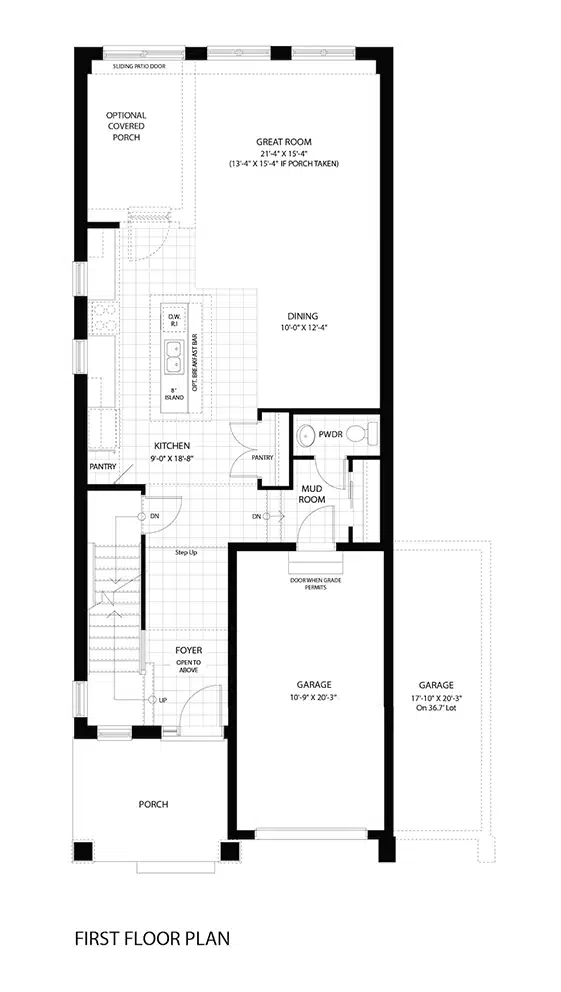 1014 sq.ft. (921 w/ covered porch)