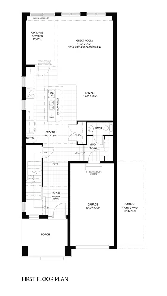 1014 sq.ft. (921 w/ covered porch)