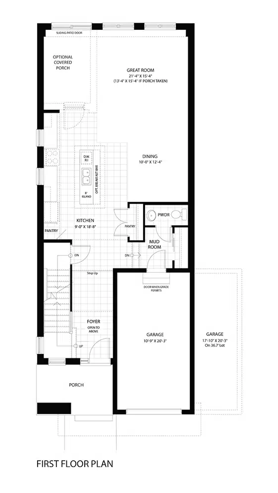 1014 sq.ft. (921 w/ covered porch)